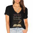 And Booked Afro Literary Pride Book Club Culture Women's Jersey Short Sleeve Deep V-Neck Tshirt And Booked Afro Literary Pride Book Club Culture Women's Jersey Short Sleeve Deep V-Neck Tshirt