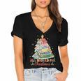 All Booked For Christmas Book Lovers Xmas Tree Lights Women's Jersey Short Sleeve Deep V-Neck Tshirt All Booked For Christmas Book Lovers Xmas Tree Lights Women's Jersey Short Sleeve Deep V-Neck Tshirt
