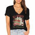 All Booked For Christmas Coquette Xmas Book Club Book Lovers Women's Jersey Short Sleeve Deep V-Neck Tshirt All Booked For Christmas Coquette Xmas Book Club Book Lovers Women's Jersey Short Sleeve Deep V-Neck Tshirt