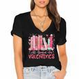 All Booked For Valentine Book Reading Women Girl Teacher Women's Jersey Short Sleeve Deep V-Neck Tshirt