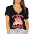 Booked For Valentine Books Lover Bookworm Librarian Teacher Women's Jersey Short Sleeve Deep V-Neck Tshirt