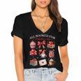 All Booked For Valentine Coquette Bow Girl Women Teacher Women's Jersey Short Sleeve Deep V-Neck Tshirt All Booked For Valentine Coquette Bow Girl Women Teacher Women's Jersey Short Sleeve Deep V-Neck Tshirt