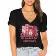 All Booked For Valentines Coquette Bow Book Lover Bookworm Women's Jersey Short Sleeve Deep V-Neck Tshirt All Booked For Valentines Coquette Bow Book Lover Bookworm Women's Jersey Short Sleeve Deep V-Neck Tshirt