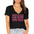 Bookish Romance Tropes Book Club Reader Spicy Book Lover Women's Jersey Short Sleeve Deep V-Neck Tshirt