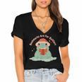 Bookmarks Are For Quitters Frog Reading Book Graphic Women's Jersey Short Sleeve Deep V-Neck Tshirt Bookmarks Are For Quitters Frog Reading Book Graphic Women's Jersey Short Sleeve Deep V-Neck Tshirt