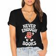Books Or Book Reading Retro Women's Jersey Short Sleeve Deep V-Neck Tshirt