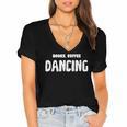 Books Coffee Dancing Women's Jersey Short Sleeve Deep V-Neck Tshirt