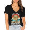 Books Are My Favorite Time Machines Women's Jersey Short Sleeve Deep V-Neck Tshirt