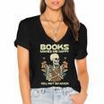 Books Make Me Happy Skeleton Read Reading Librarian Book Women's Jersey Short Sleeve Deep V-Neck Tshirt Books Make Me Happy Skeleton Read Reading Librarian Book Women's Jersey Short Sleeve Deep V-Neck Tshirt