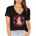 Books Are My Love Language Cupid Reading Book Valentines Day Women's Jersey Short Sleeve Deep V-Neck Tshirt
