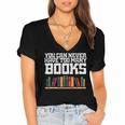 Never Too Many Books Read Book Reading Librarian Men Women Women's Jersey Short Sleeve Deep V-Neck Tshirt