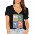 Books Yarn Coffee Repeat Crocheting Women's Jersey Short Sleeve Deep V-Neck Tshirt Books Yarn Coffee Repeat Crocheting Women's Jersey Short Sleeve Deep V-Neck Tshirt