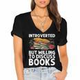 Bookworm Art For Men Women Book Reading Lover Bookish Women's Jersey Short Sleeve Deep V-Neck Tshirt Bookworm Art For Men Women Book Reading Lover Bookish Women's Jersey Short Sleeve Deep V-Neck Tshirt