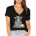 Bookworm Book Dragon Read Books Be Kind Stay Weird Women's Jersey Short Sleeve Deep V-Neck Tshirt Bookworm Book Dragon Read Books Be Kind Stay Weird Women's Jersey Short Sleeve Deep V-Neck Tshirt
