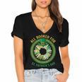 Bookworm Irish All Booked For St Patrick's Day Book Lover Women's Jersey Short Sleeve Deep V-Neck Tshirt