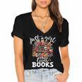Bookworm For Women Just A Girl Who Loves Books Women's Jersey Short Sleeve Deep V-Neck Tshirt