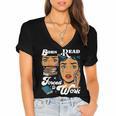 Born-To Read Forced To Work Reading Book Lover Women's Jersey Short Sleeve Deep V-Neck Tshirt