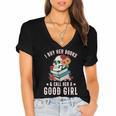 I Buy Her Books Call Her A Good Girl Book Lover Skull Women's Jersey Short Sleeve Deep V-Neck Tshirt I Buy Her Books Call Her A Good Girl Book Lover Skull Women's Jersey Short Sleeve Deep V-Neck Tshirt