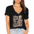 I Buy Books Like I'm Immortal Reader Meme Graphic Women's Jersey Short Sleeve Deep V-Neck Tshirt
