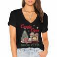 Candy Cane Book Club Holiday Party & Book Exchange Women's Jersey Short Sleeve Deep V-Neck Tshirt Candy Cane Book Club Holiday Party & Book Exchange Women's Jersey Short Sleeve Deep V-Neck Tshirt