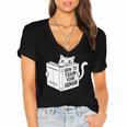 Cat Book Humor How To Train Your Human Women's Jersey Short Sleeve Deep V-Neck Tshirt Cat Book Humor How To Train Your Human Women's Jersey Short Sleeve Deep V-Neck Tshirt
