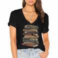 Celebrating History Month Floral Books Teacher Women's Jersey Short Sleeve Deep V-Neck Tshirt Celebrating History Month Floral Books Teacher Women's Jersey Short Sleeve Deep V-Neck Tshirt