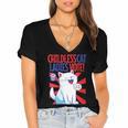 Childless Cat Ladies Vote Kamala Harris Cute Comic Book Cat Women's Jersey Short Sleeve Deep V-Neck Tshirt