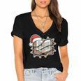 Christmas Book Festive Holiday Xmas Women's Jersey Short Sleeve Deep V-Neck Tshirt Christmas Book Festive Holiday Xmas Women's Jersey Short Sleeve Deep V-Neck Tshirt