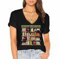 Christmas Cat Santa Bookshelves Book Lover Reader Women's Jersey Short Sleeve Deep V-Neck Tshirt
