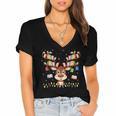 Christmas Librarian Reindeer Matching Family Book Lover Xmas Women's Jersey Short Sleeve Deep V-Neck Tshirt Christmas Librarian Reindeer Matching Family Book Lover Xmas Women's Jersey Short Sleeve Deep V-Neck Tshirt
