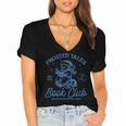Christmas Snowman Frosted Tales Book Club Women's Jersey Short Sleeve Deep V-Neck Tshirt Christmas Snowman Frosted Tales Book Club Women's Jersey Short Sleeve Deep V-Neck Tshirt
