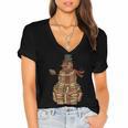 Christmas Snowman Made Of Books Holiday Reading Xmas Women's Jersey Short Sleeve Deep V-Neck Tshirt Christmas Snowman Made Of Books Holiday Reading Xmas Women's Jersey Short Sleeve Deep V-Neck Tshirt