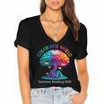 Color Our World Summer Reading 2025 Tree Book Lover Camping Women's Jersey Short Sleeve Deep V-Neck Tshirt Color Our World Summer Reading 2025 Tree Book Lover Camping Women's Jersey Short Sleeve Deep V-Neck Tshirt