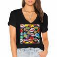 Comic Book Pop Art Modern Fun Women's Jersey Short Sleeve Deep V-Neck Tshirt Comic Book Pop Art Modern Fun Women's Jersey Short Sleeve Deep V-Neck Tshirt