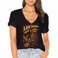 Comic Book Superhero Fall Season Leaf Blower Women's Jersey Short Sleeve Deep V-Neck Tshirt