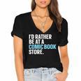 Comic Books Art For Men Women Comics Lover Comics Collector Women's Jersey Short Sleeve Deep V-Neck Tshirt