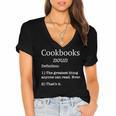 Cookbooks Cookbook Lovers Chefs Fake Definition Women's Jersey Short Sleeve Deep V-Neck Tshirt