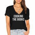 Cooking The Books Women's Jersey Short Sleeve Deep V-Neck Tshirt