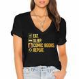 Cool Comic Books Art For Men Women Comic Book Lover Comics Women's Jersey Short Sleeve Deep V-Neck Tshirt