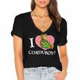 Corduroy I Heart Corduroy Teddy Bear Retro Children's Book Women's Jersey Short Sleeve Deep V-Neck Tshirt