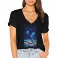 Cosmic Botanical Book Lover Reading Women's Jersey Short Sleeve Deep V-Neck Tshirt Cosmic Botanical Book Lover Reading Women's Jersey Short Sleeve Deep V-Neck Tshirt