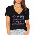 If I Crash Pause My Audiobook Listener Bookish Book Lover Women's Jersey Short Sleeve Deep V-Neck Tshirt If I Crash Pause My Audiobook Listener Bookish Book Lover Women's Jersey Short Sleeve Deep V-Neck Tshirt