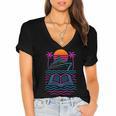 Cruise Ship Vacations Reading Book Lovers Sunset Women's Jersey Short Sleeve Deep V-Neck Tshirt Cruise Ship Vacations Reading Book Lovers Sunset Women's Jersey Short Sleeve Deep V-Neck Tshirt