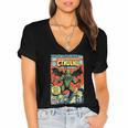 Cthulhu Lord Of Madness Vintage Comic Book Cover Women's Jersey Short Sleeve Deep V-Neck Tshirt Cthulhu Lord Of Madness Vintage Comic Book Cover Women's Jersey Short Sleeve Deep V-Neck Tshirt