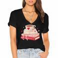 Cute Books And Coffee Crochet Valentines Day Tee For Couples Women's Jersey Short Sleeve Deep V-Neck Tshirt Cute Books And Coffee Crochet Valentines Day Tee For Couples Women's Jersey Short Sleeve Deep V-Neck Tshirt