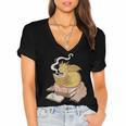 Cute Dragon Be Kind Stay Weird Read Books Women's Jersey Short Sleeve Deep V-Neck Tshirt