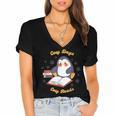 Cute Xmas Book Lover Penguin Reading Cosy Days Cosy Reads Women's Jersey Short Sleeve Deep V-Neck Tshirt Cute Xmas Book Lover Penguin Reading Cosy Days Cosy Reads Women's Jersey Short Sleeve Deep V-Neck Tshirt