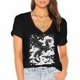 Dark Academia Fantasy Dragon Book Lover Bookish Goblincore Women's Jersey Short Sleeve Deep V-Neck Tshirt Dark Academia Fantasy Dragon Book Lover Bookish Goblincore Women's Jersey Short Sleeve Deep V-Neck Tshirt