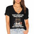 Das Ist Es Was Ich Tue Ich Lese Books Crochet And Women's Jersey Short Sleeve Deep V-Neck Tshirt Das Ist Es Was Ich Tue Ich Lese Books Crochet And Women's Jersey Short Sleeve Deep V-Neck Tshirt