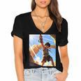 David And Goliath Bible Book Samuel King David Anime Manga Women's Jersey Short Sleeve Deep V-Neck Tshirt David And Goliath Bible Book Samuel King David Anime Manga Women's Jersey Short Sleeve Deep V-Neck Tshirt
